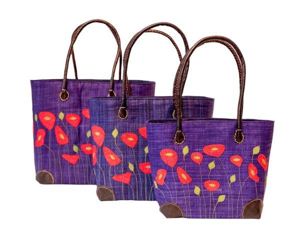Panier Penjy Coquelicot couleur Bleu violet