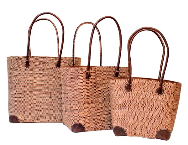 Panier en penjy couleur chiné Thé et Naturel