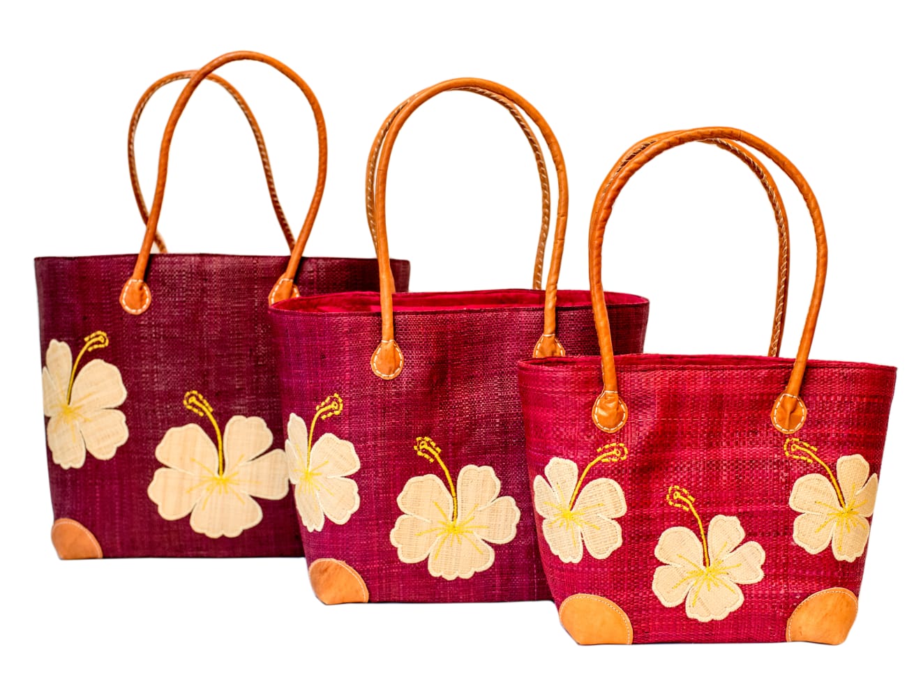 Panier penjy a motif Hibiscus-Artisanat