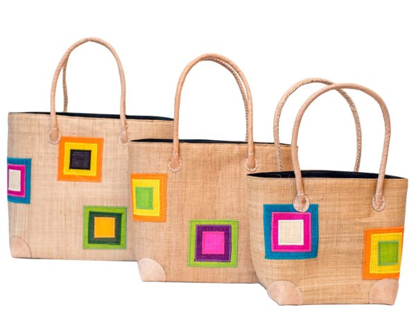 Panier Penjy Motif carré couleur Thé
