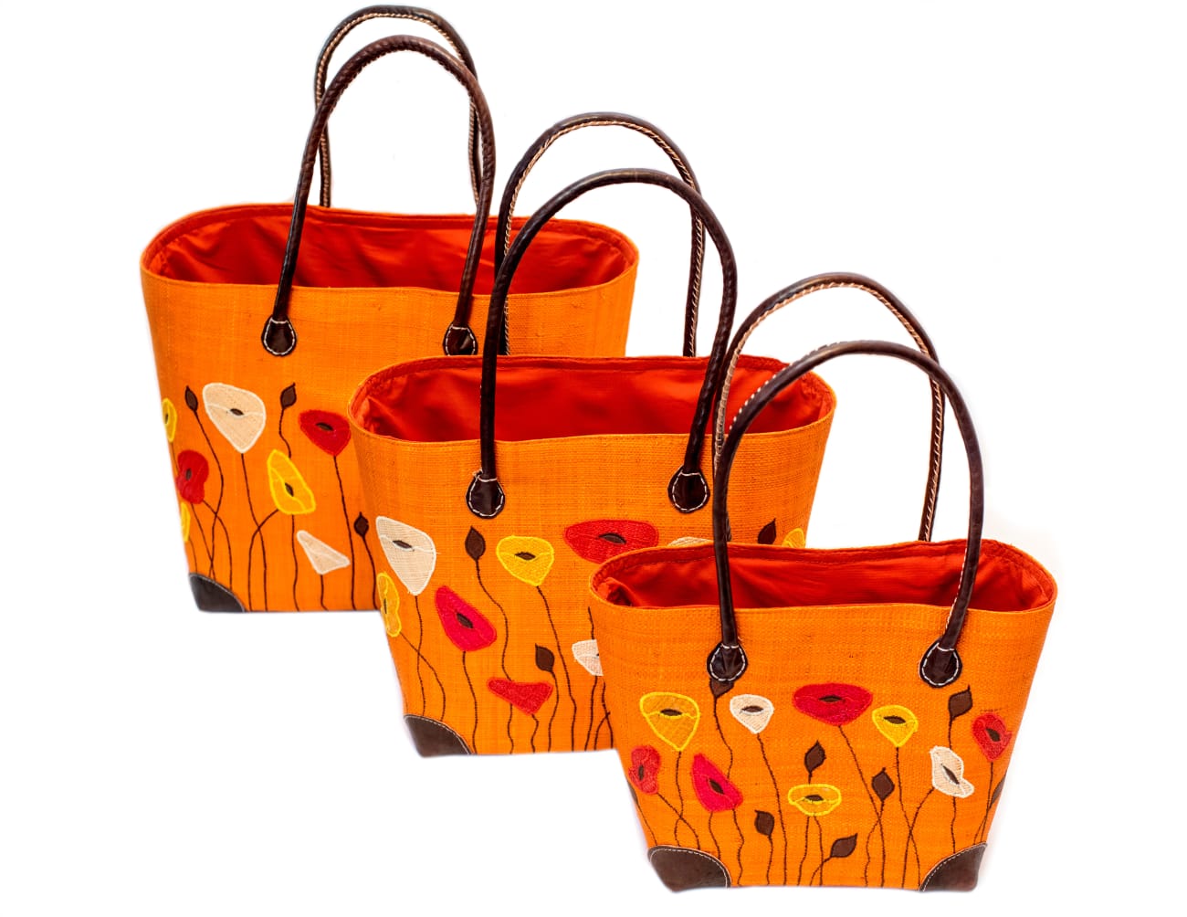Panier -Penjy orange Coquelicot – – Artisanat