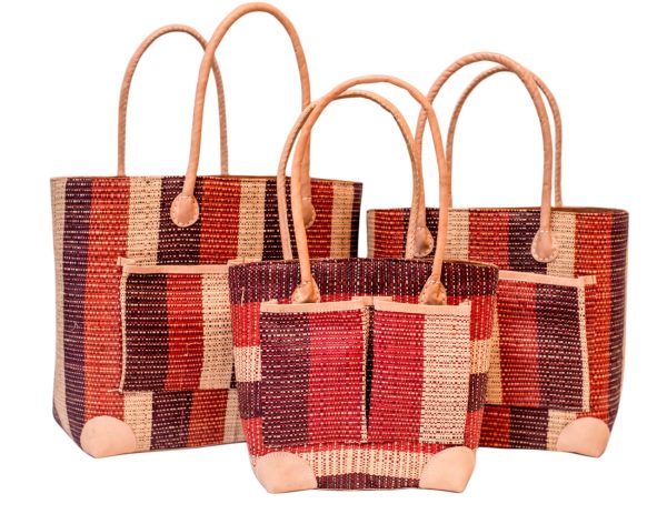 Panier penjy doublé en rabane grosse rayure poche Ext