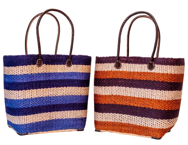 Panier sisal rayure
