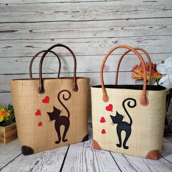 “Panier en penjy motif chat”